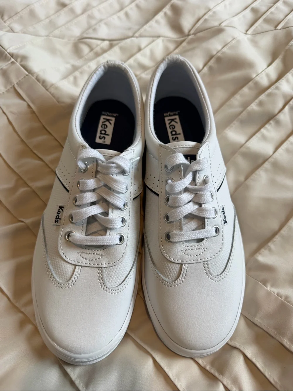 Keds White Low-Top Leather Sneakers